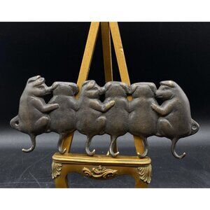 SPI Cast Iron Pig Butt Tail 6 Key Hook Hanger Wall Mount